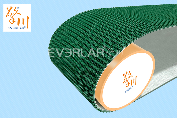綠色PVC花紋帶防滑耐磨食品加工行業自動化包裝線輸送帶廠家定制